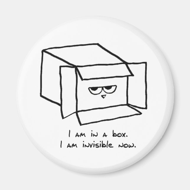 Angry Cat versteckt sich in einer Box - Funny Cat  Magnet (Vorne)