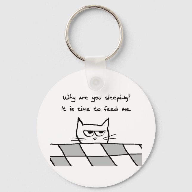 Angry Cat Will Ihnen aus dem Bett Schlüsselanhänger (Vorderseite)