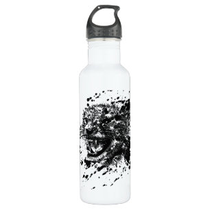 Angry Cheetah in Black Splash Pick Your Background Trinkflasche