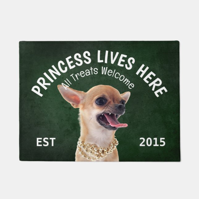 Angry Chihuahua Personalisiert Hund Lover Doormat Fußmatte (Vorderseite)
