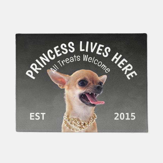 Angry Chihuahua Personalisiert Hund Lover Doormat Fußmatte (Vorderseite)