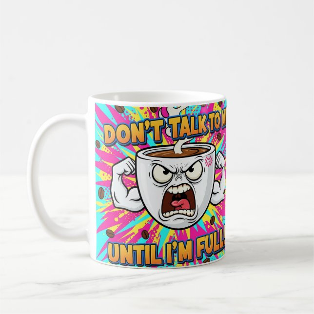 Angry Coffee Cup Funny Cartoon Kaffeetasse (Links)