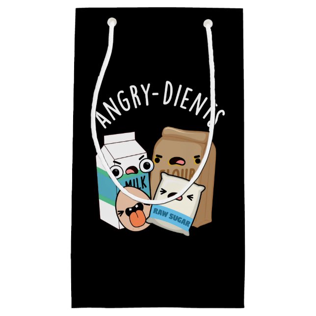 Angry-dients Funny Baking Pun Dark BG Kleine Geschenktüte (Vorderseite)
