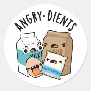 Angry-dients Funny Baking Pun Runder Aufkleber