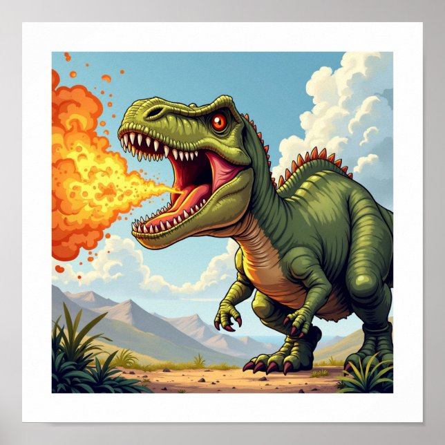 Angry Dinosaur Poster (Vorne)