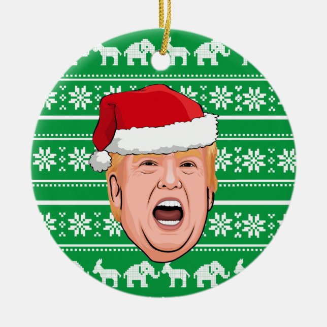 Angry Donald Trump Christmas Keramik Ornament (Vorne)