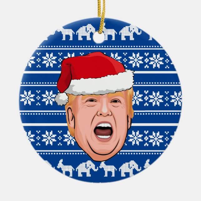 Angry Donald Trump Christmas Keramik Ornament (Vorne)