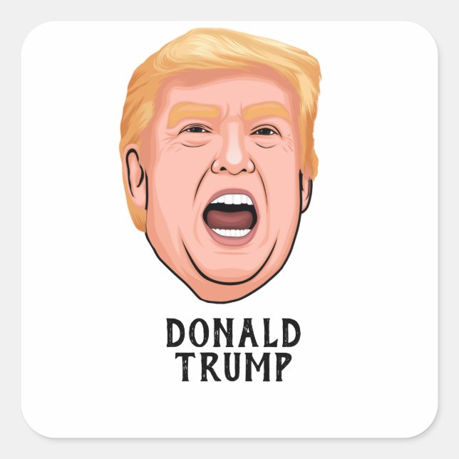 ANGRY DONALD TRUMP CUSTOM QUADRATISCHER AUFKLEBER (Vorderseite)