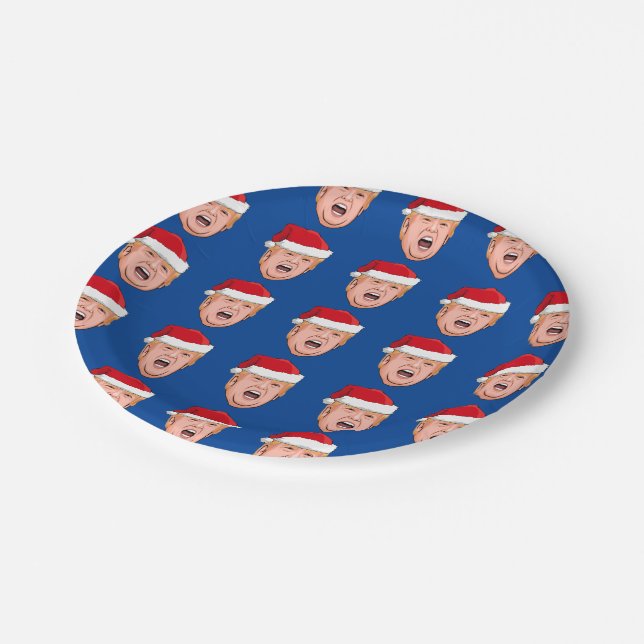 Angry Donald Trump Weihnachten Pappteller (Schrägansicht)
