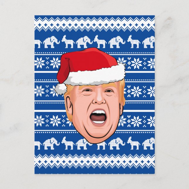 Angry Donald Trump Weihnachten Postkarte (Vorderseite)