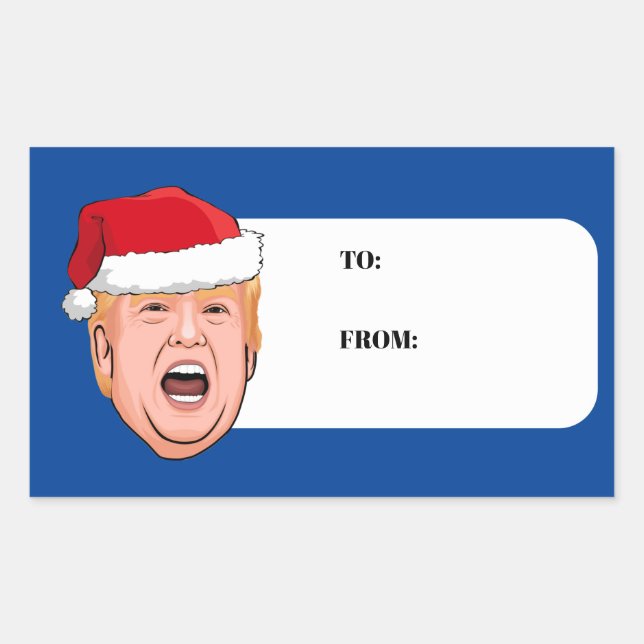 Angry Donald Trump Weihnachten Rechteckiger Aufkleber (Vorderseite)