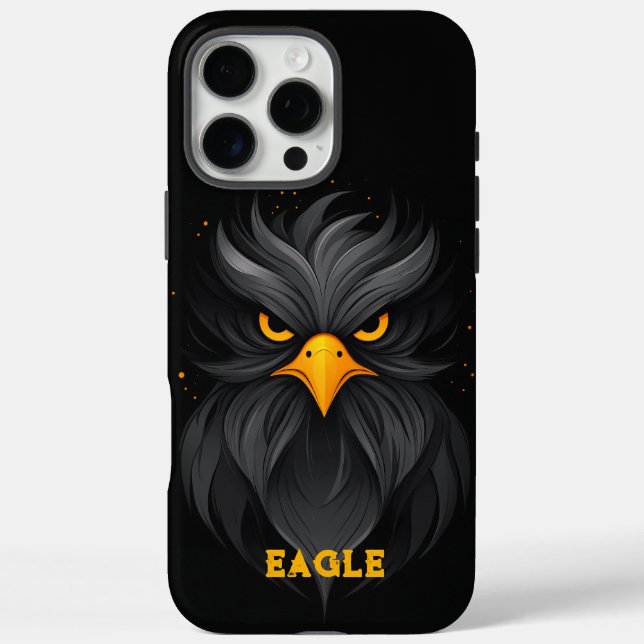 Angry Eagle Black iPhone 16 Pro Max Hülle (Rückseite)