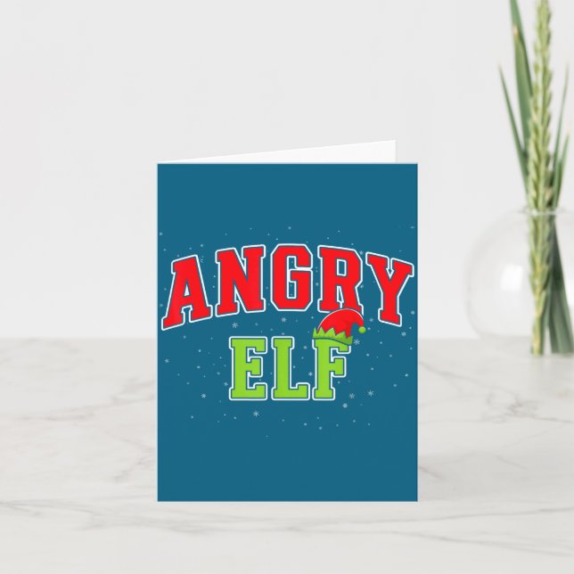 Angry Elf Christmas Family Matching Group Xmas  Karte (Vorderseite)