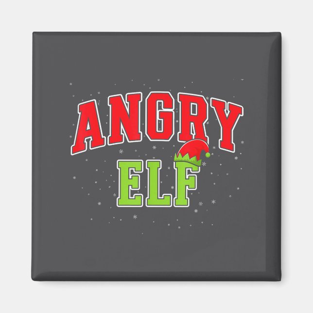 Angry Elf Christmas Family Matching Group Xmas  Magnet (Vorne)