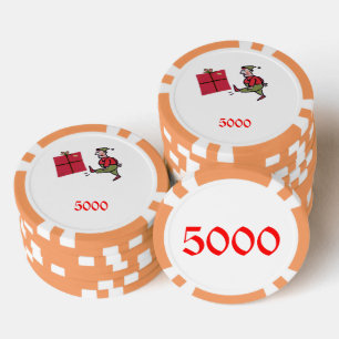 Angry Elf Orange 5000 gestreifter Poker Chip