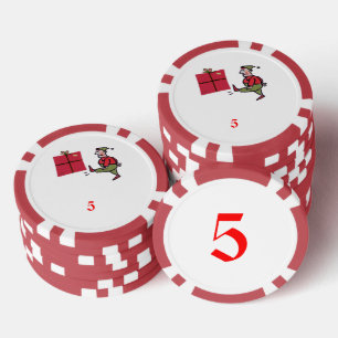 Angry Elf Red 5 Streifen Poker Chip