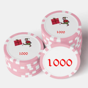 Angry Elf rosa 1000 gestreifter Poker-Chip Pokerchips
