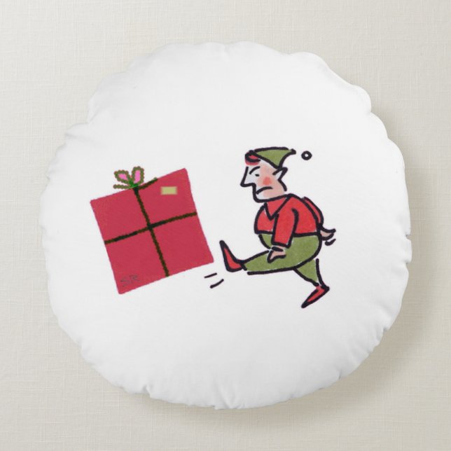 Angry Elf Rundpolster Rundes Kissen (Vorderseite)