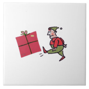 Angry Elf weiße große Keramik Kachel