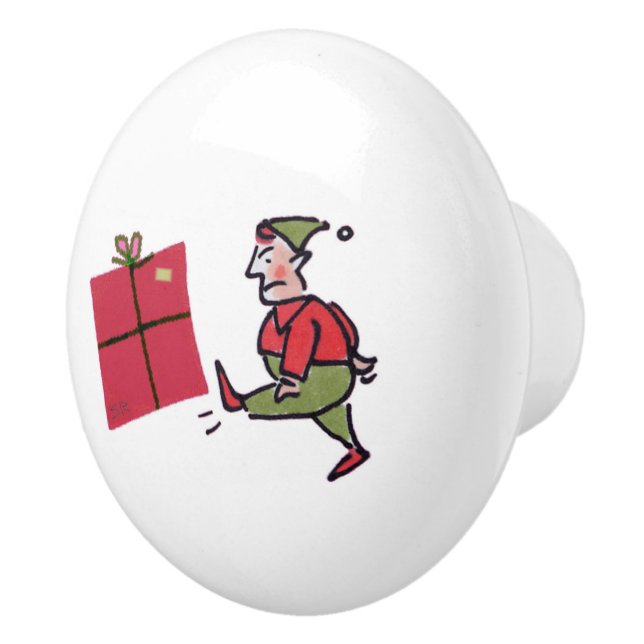 Angry Elf white ceramic knob Keramikknauf (Rechts)