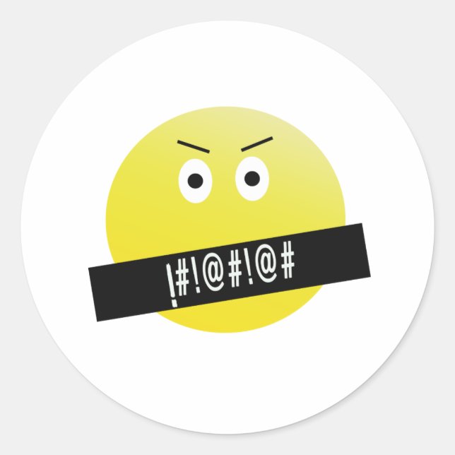 Angry Emoji Runder Aufkleber (Vorderseite)