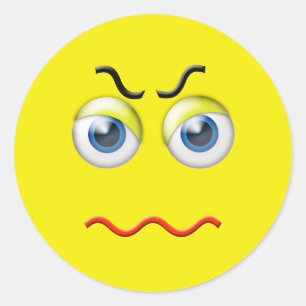 Angry Emoji Runder Aufkleber