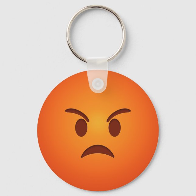 Angry Emoji Schlüsselanhänger (Vorderseite)