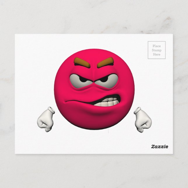 Angry Emoticon Postkarte (Rückseite)