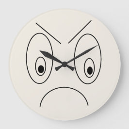 Angry Face Design Funny Große Wanduhr