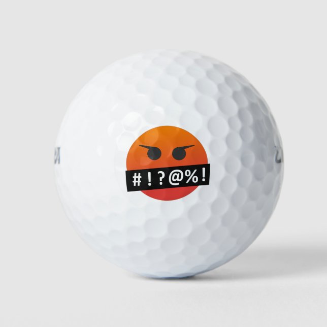 Angry Face Emoji Golfball (Vorderseite)