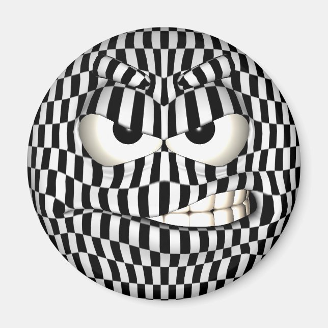 Angry Face Emoticon Magnet (Vorne)