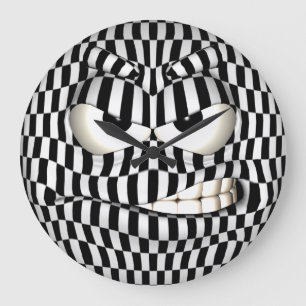 Angry Face Große Wanduhr