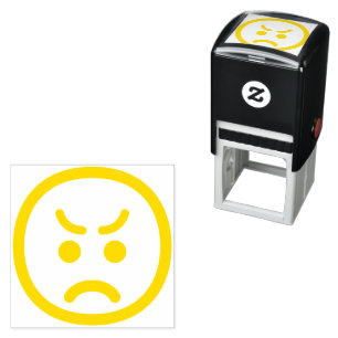 Angry Face Niedlich Adortable Minimalistische Lini Permastempel