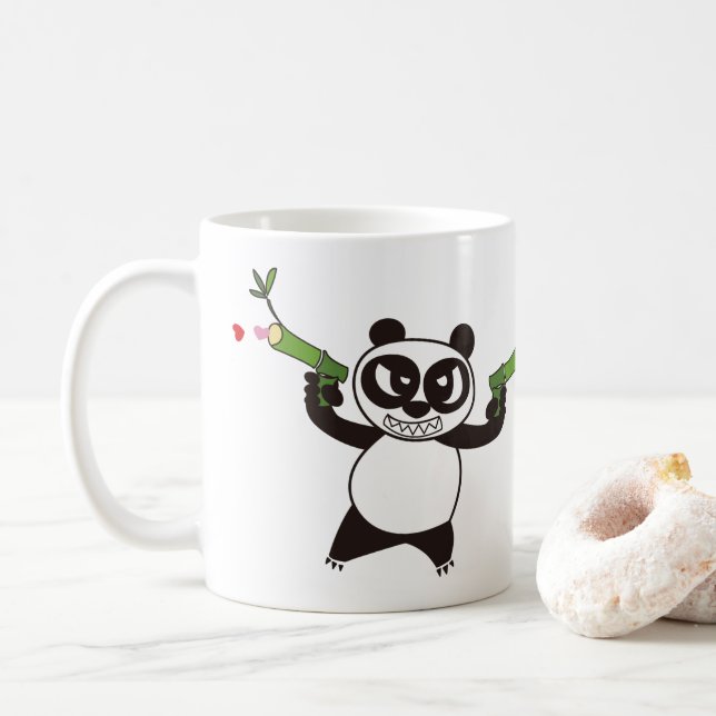 Angry Face Panda 28 Kaffeetasse (Mit Donut)