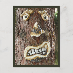 Angry Face Tree Postkarte