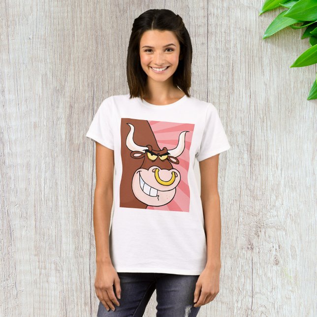 Angry Fierce Bull Mascot mit Nasenring T-Shirt (Von Creator hochgeladen)
