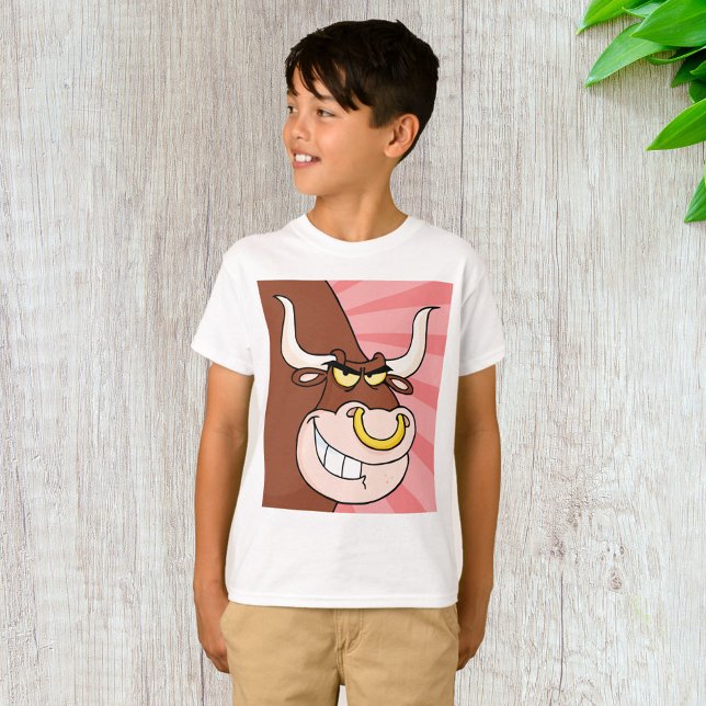 Angry Fierce Bull Mascot mit Nasenring T-Shirt (Von Creator hochgeladen)