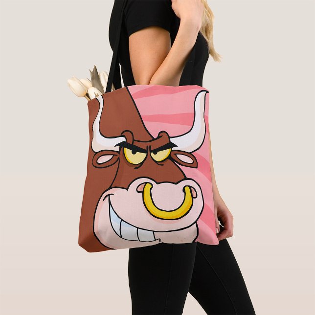 Angry Fierce Bull Mascot mit Nasenring Tasche (Von Creator hochgeladen)