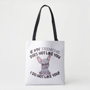 Angry Frenchie (Grau) - Einzigartiges Design Tasche