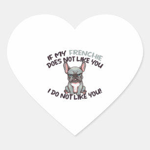 Angry Frenchie (Merle) - Einzigartiges Design Herz-Aufkleber