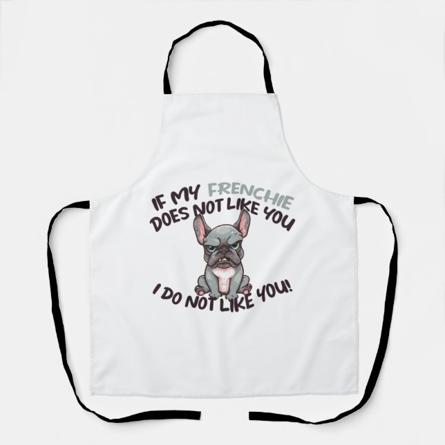 Angry Frenchie (Merle) - Einzigartiges Design Schürze (Vorderseite)