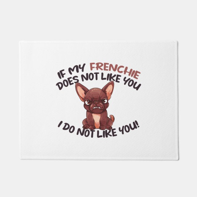 Angry Frenchie (Schokolade) - Einzigartiges Design Fußmatte (Vorderseite)