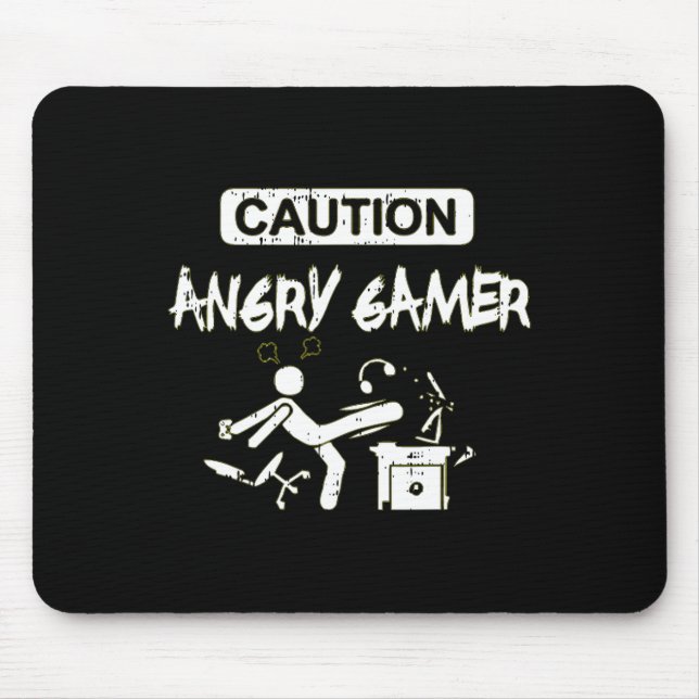 Angry Gamer Computer Funny Video Game Gift Mousepad (Vorne)
