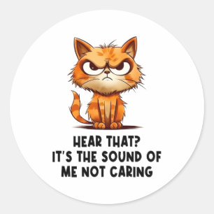 Angry gestresste Katze Funny Stress Meme für Katze Runder Aufkleber