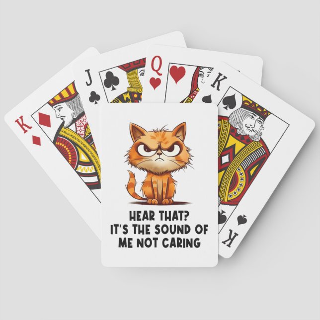 Angry gestresste Katze Funny Stress Meme für Katze Spielkarten (Rückseite)