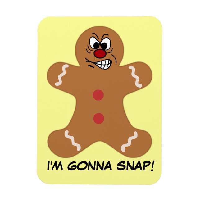 Angry Gingerbread Man Cookie Magnet (Vertikal)