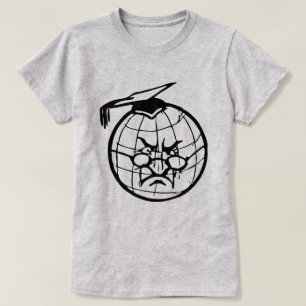 Angry Globe Mortarboard Funny Educator T-Shirt