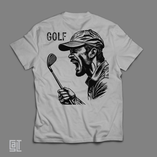 Angry Golfer Screaming Funny Frustrated Golf T-Shirt (Von Creator hochgeladen)