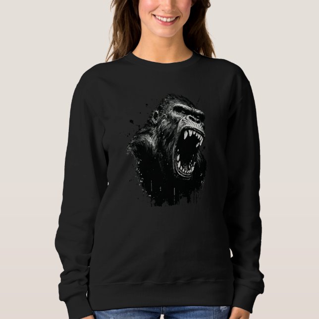 Angry Gorilla Beast Face Mad gorilla Menacing Vibe Sweatshirt (Vorderseite)