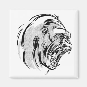 Angry Gorilla King of Jungle Design Magnet